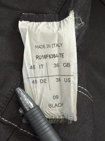 FW16 Rick Owens Mainline Black Cotton Blend Detroit Jeans