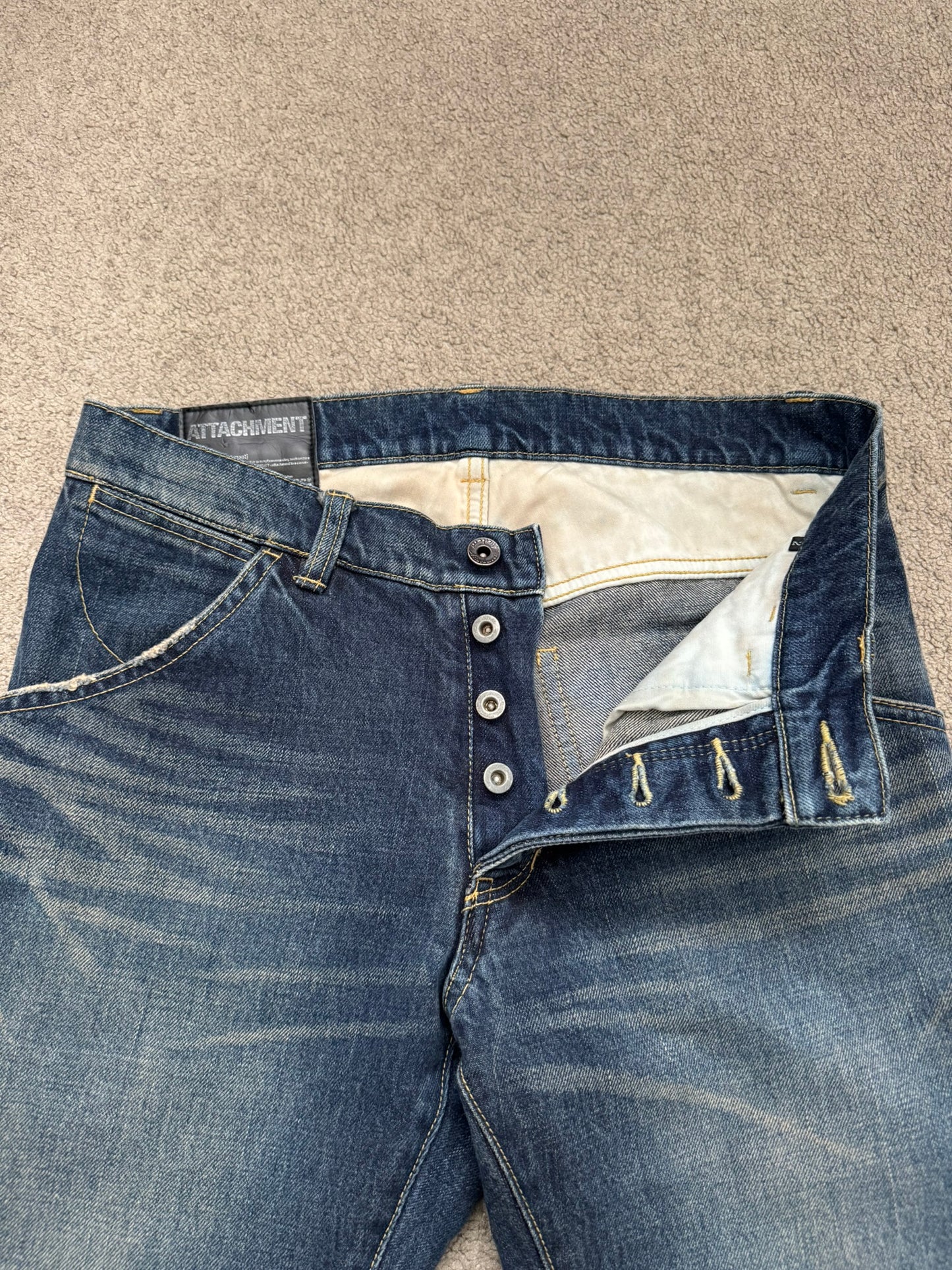 Kazuyuki Kumagai Attachment J-Cut Bootcut Flared Denim Jeans
