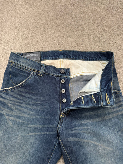 Kazuyuki Kumagai Attachment J-Cut Bootcut Flared Denim Jeans