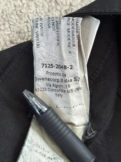 FW16 Rick Owens Mainline Black Cotton Blend Detroit Jeans