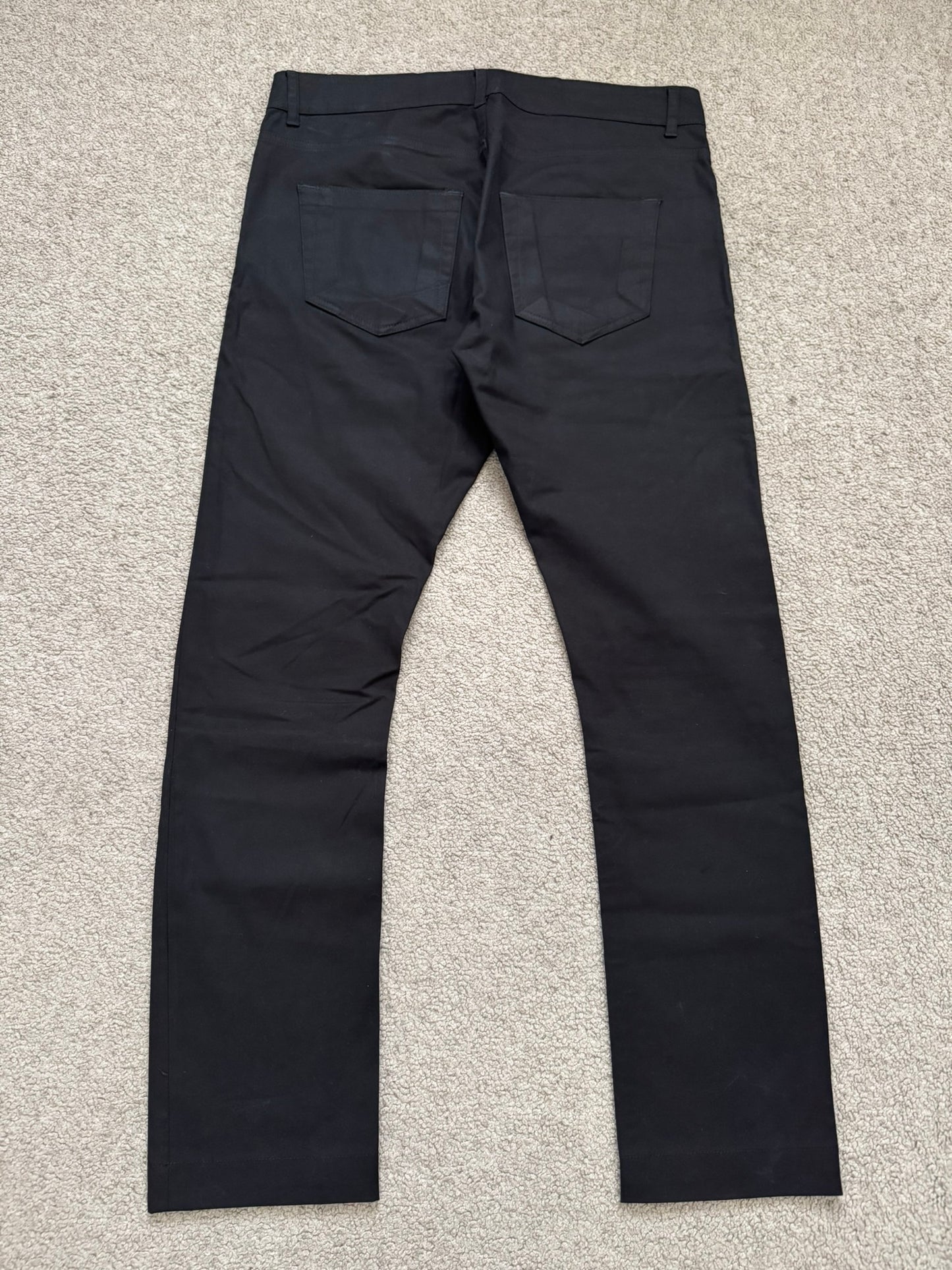 FW16 Rick Owens Mainline Black Cotton Blend Detroit Jeans