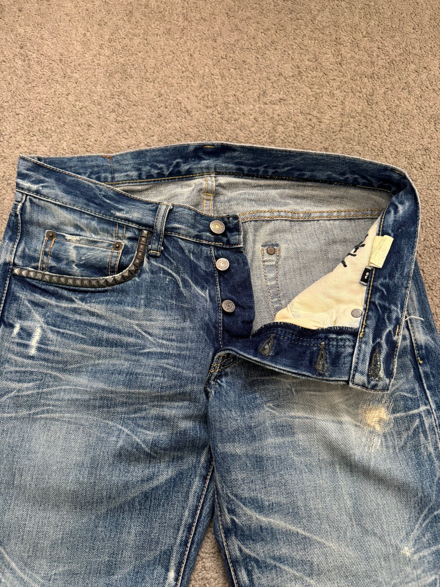 Hysteric Glamour Distressed Studded Denim Jeans