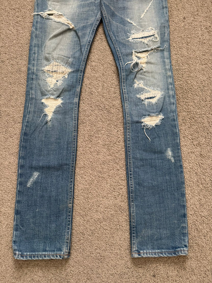 AW14 Phenomenon Repaired Distressed Crash Denim Jeans