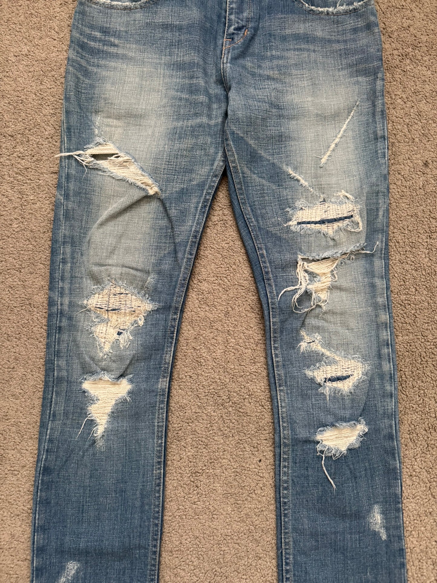 AW14 Phenomenon Repaired Distressed Crash Denim Jeans