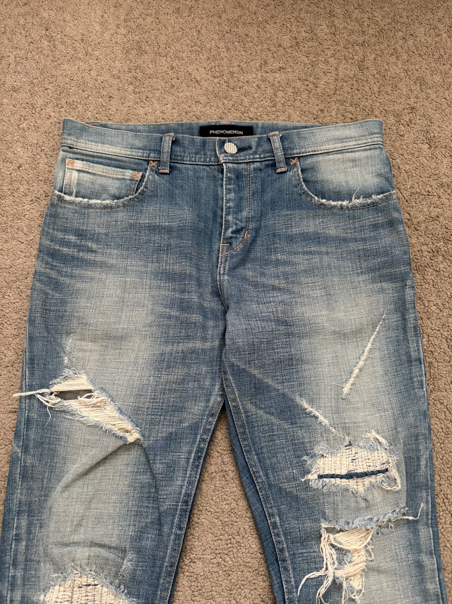 AW14 Phenomenon Repaired Distressed Crash Denim Jeans