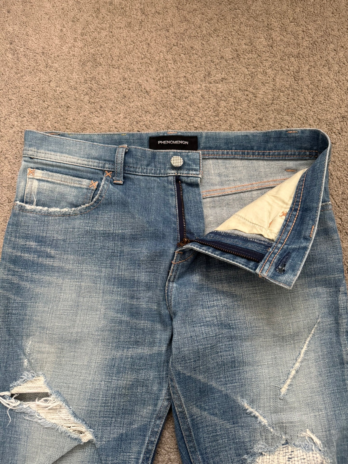 AW14 Phenomenon Repaired Distressed Crash Denim Jeans