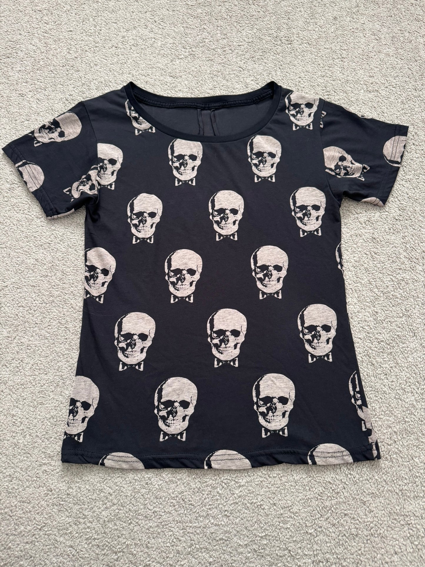 FW15 Saint Laurent by Hedi Slimane Skull Bowtie T Shirt