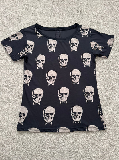 FW15 Saint Laurent by Hedi Slimane Skull Bowtie T Shirt