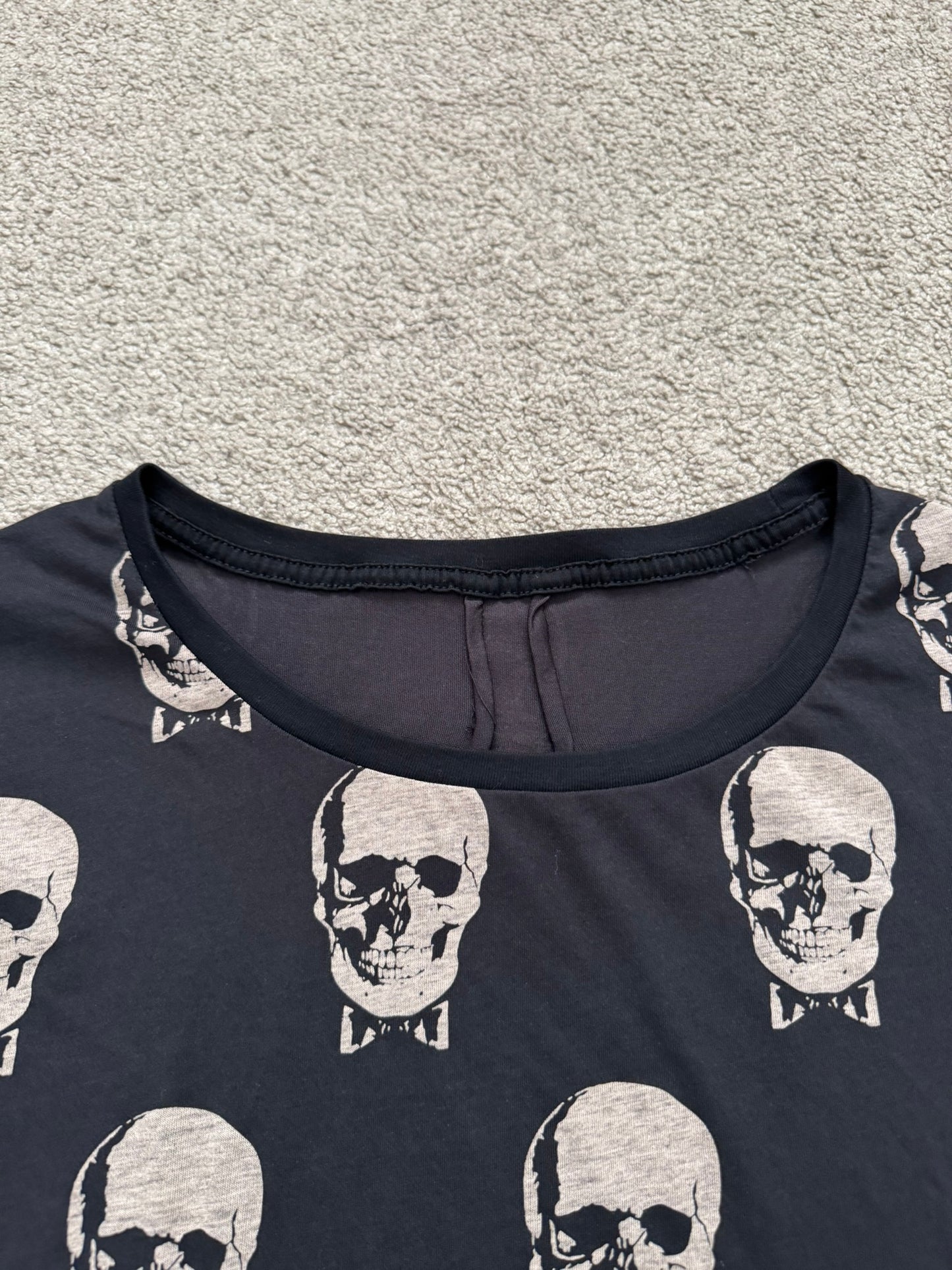 FW15 Saint Laurent by Hedi Slimane Skull Bowtie T Shirt