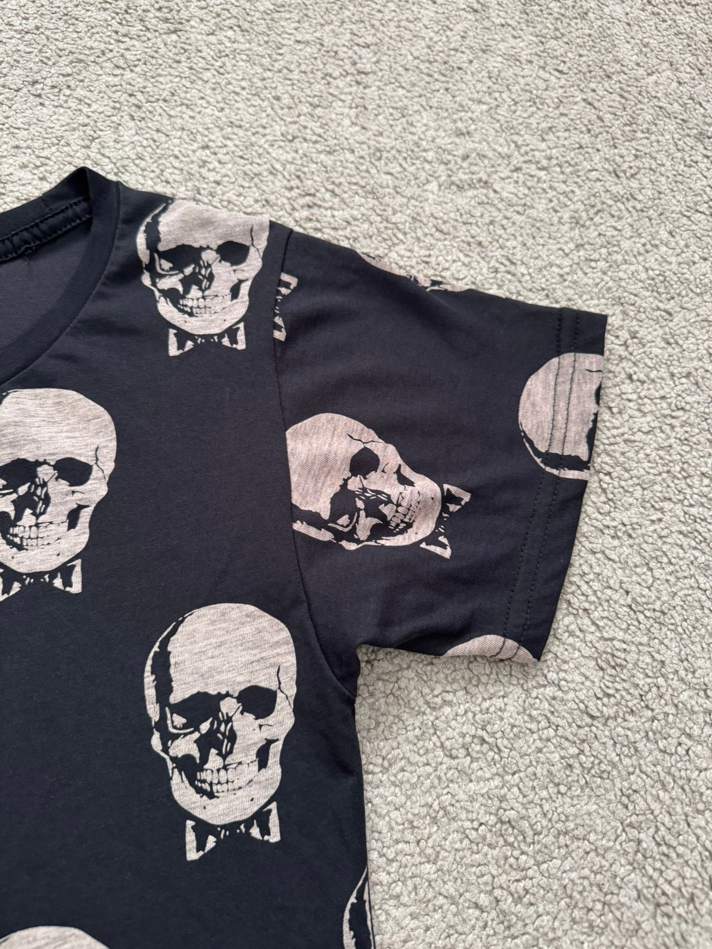 FW15 Saint Laurent by Hedi Slimane Skull Bowtie T Shirt