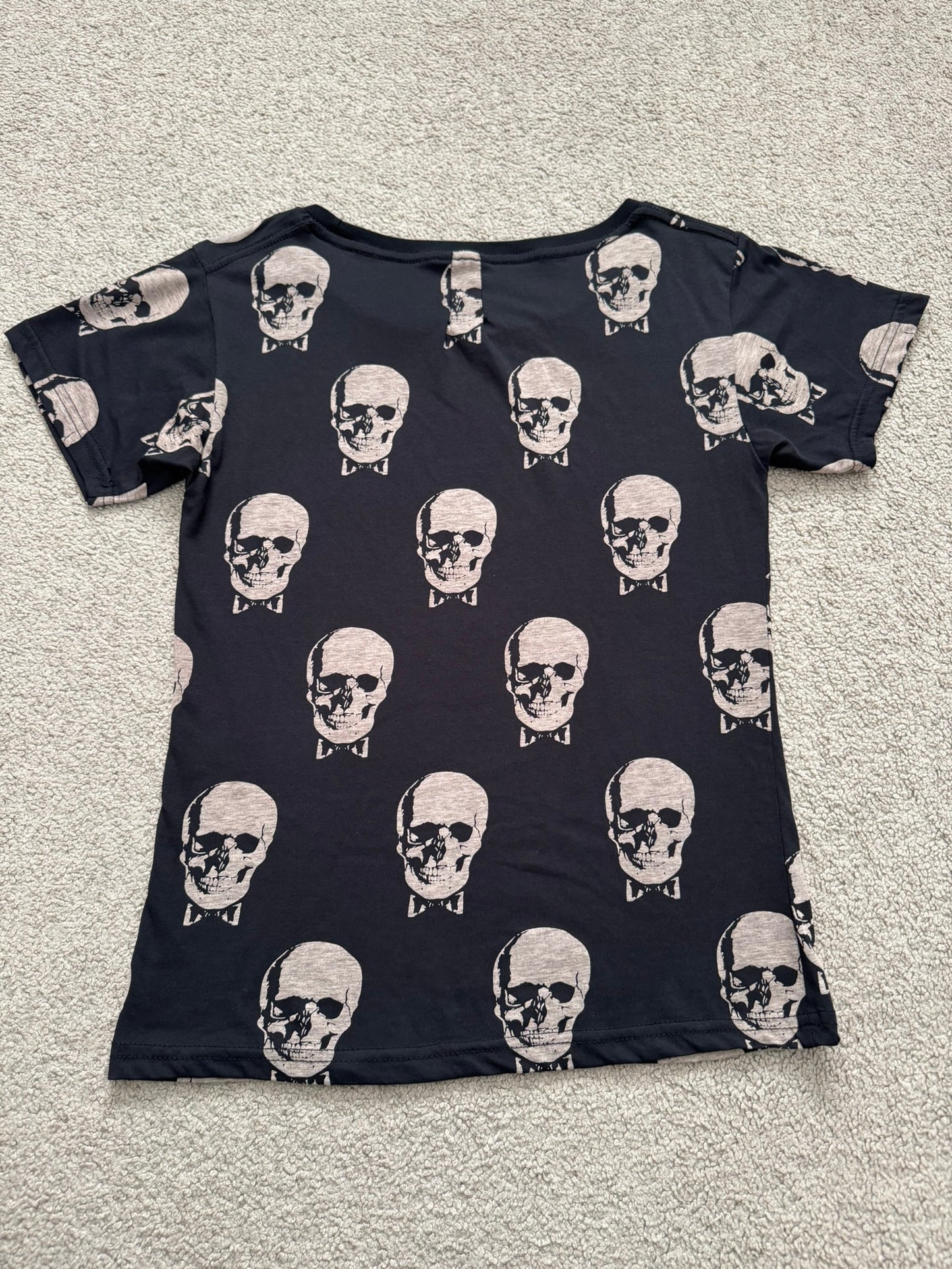 FW15 Saint Laurent by Hedi Slimane Skull Bowtie T Shirt