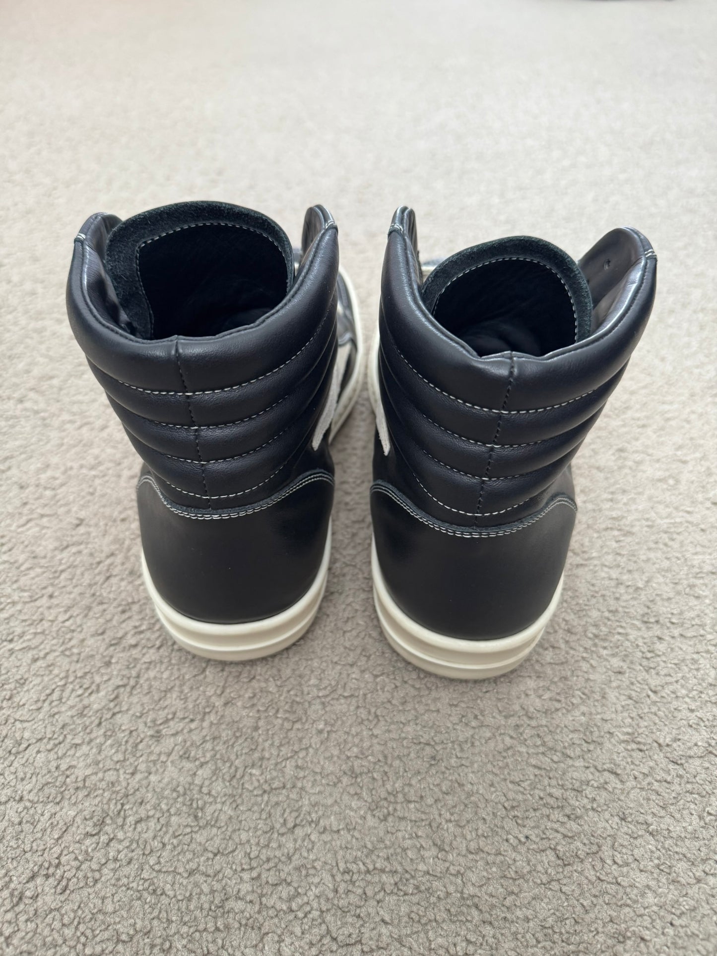 SS25 Rick Owens Mainline "Vans" Vintage Leather High Top Sneakers