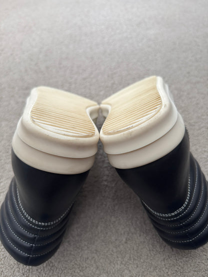 SS25 Rick Owens Mainline "Vans" Vintage Leather High Top Sneakers