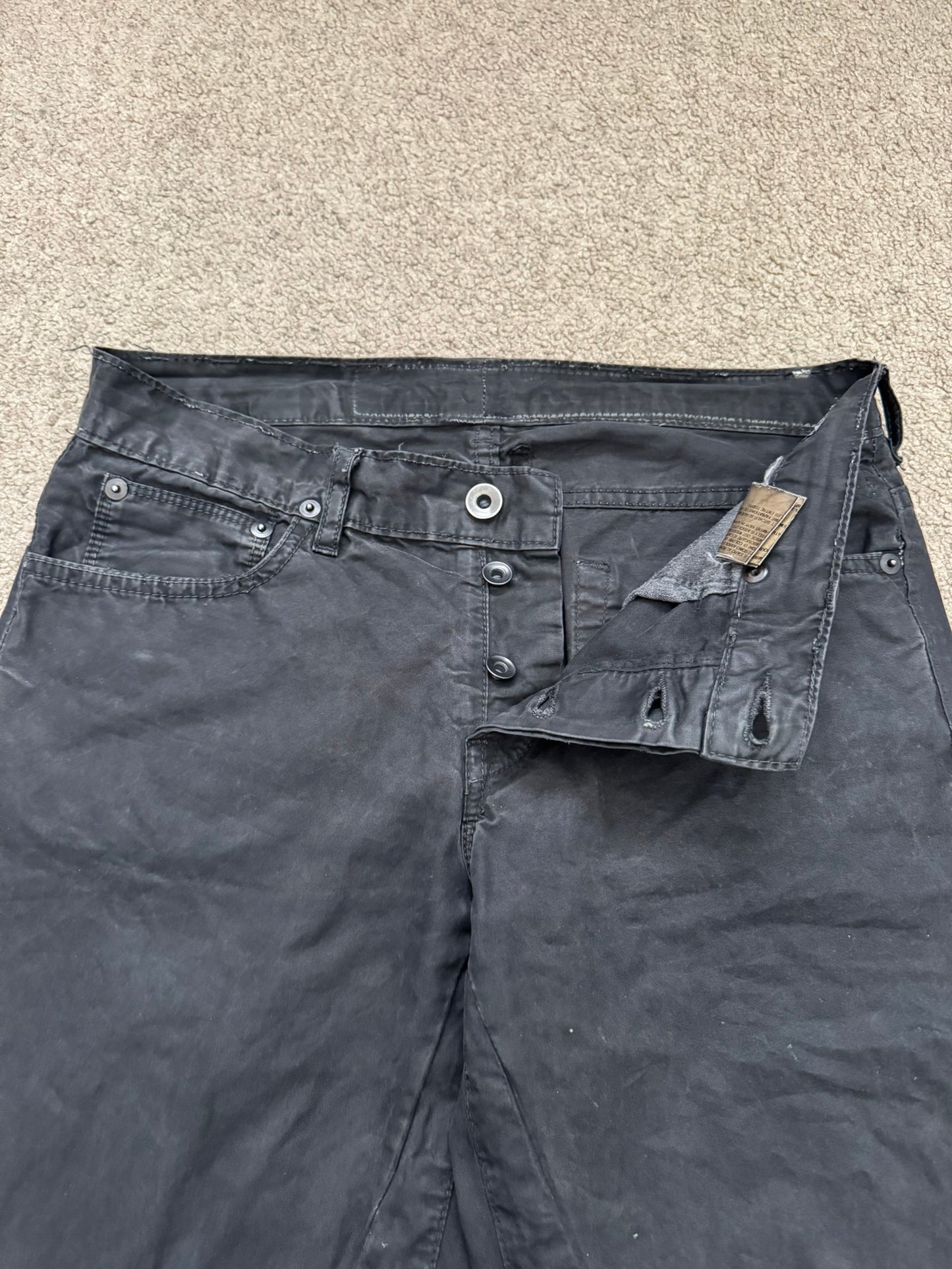 SS09 Rick Owens DRKSHDW "Strutter" Coated Detroit Cropped Pants
