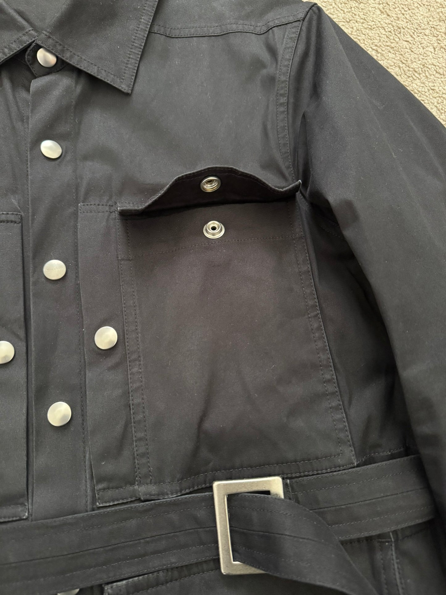 FW21 Rick Owens Mainline Belted Military Cargo Jacket