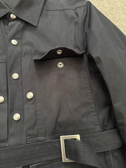 FW21 Rick Owens Mainline Belted Military Cargo Jacket
