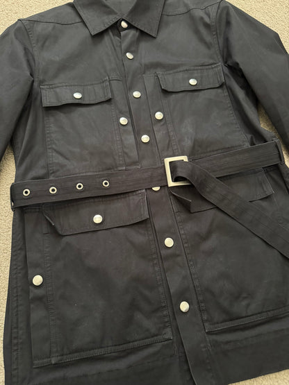 FW21 Rick Owens Mainline Belted Military Cargo Jacket