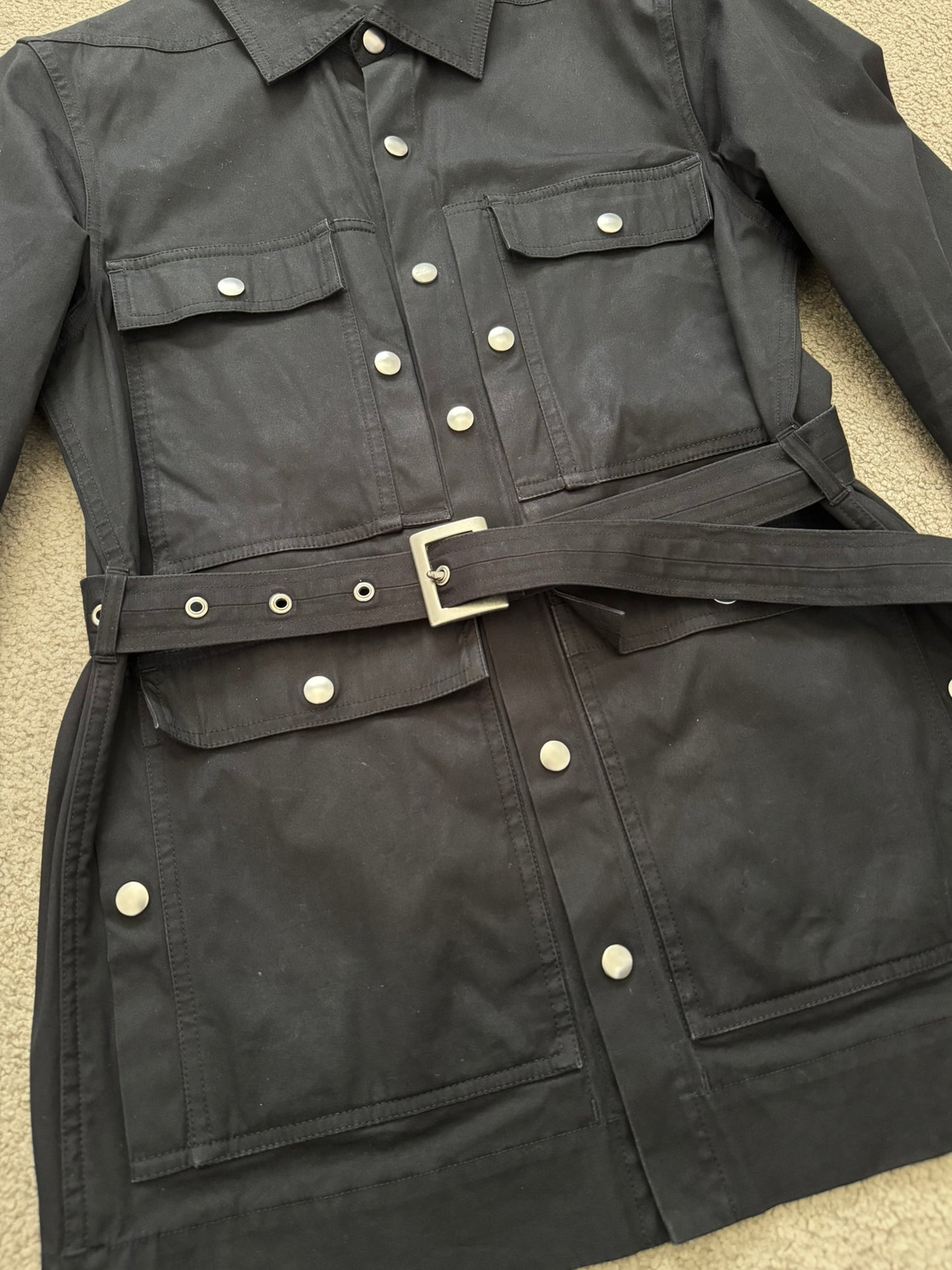 FW21 Rick Owens Mainline Belted Military Cargo Jacket
