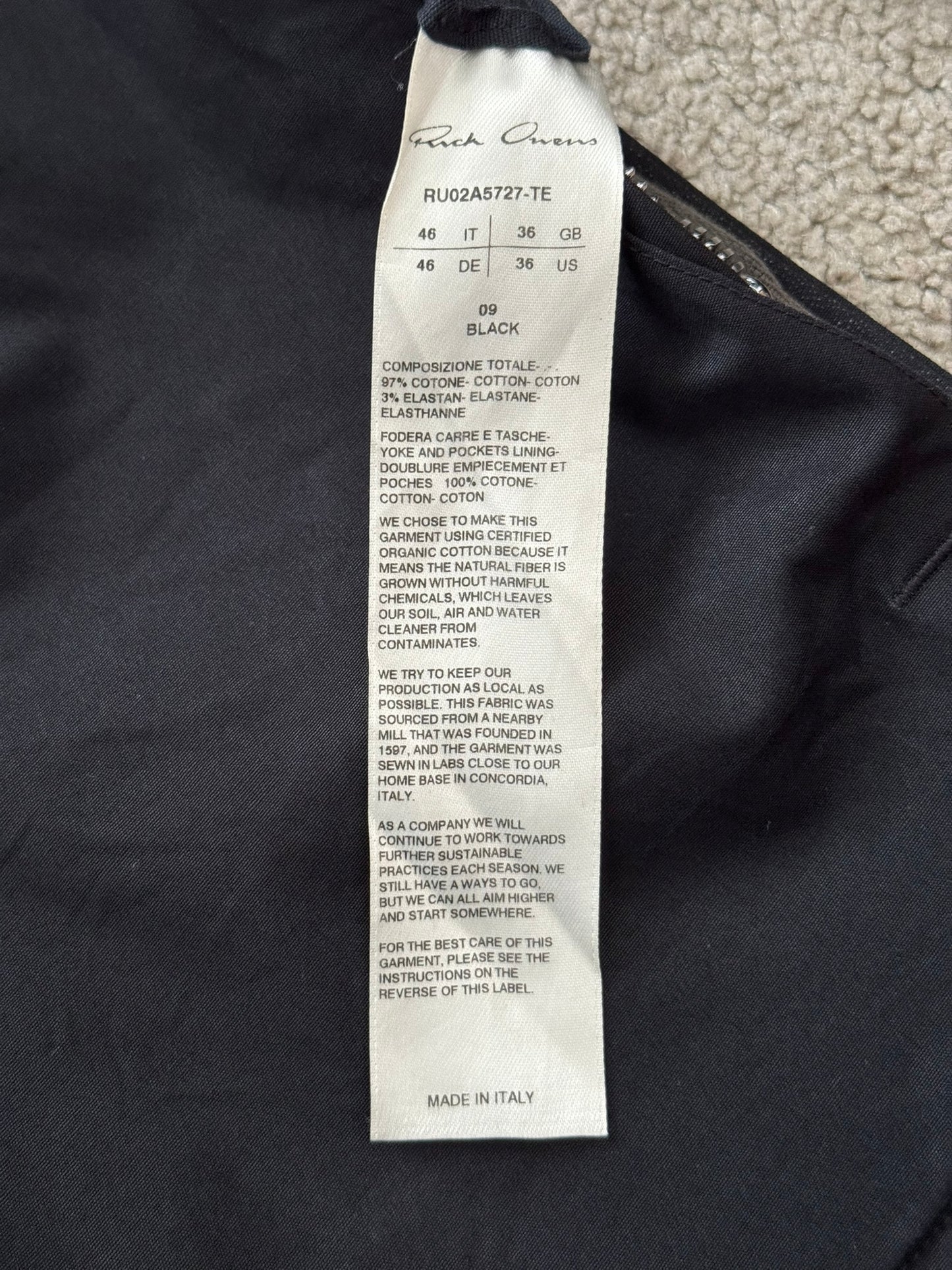 FW21 Rick Owens Mainline Belted Military Cargo Jacket