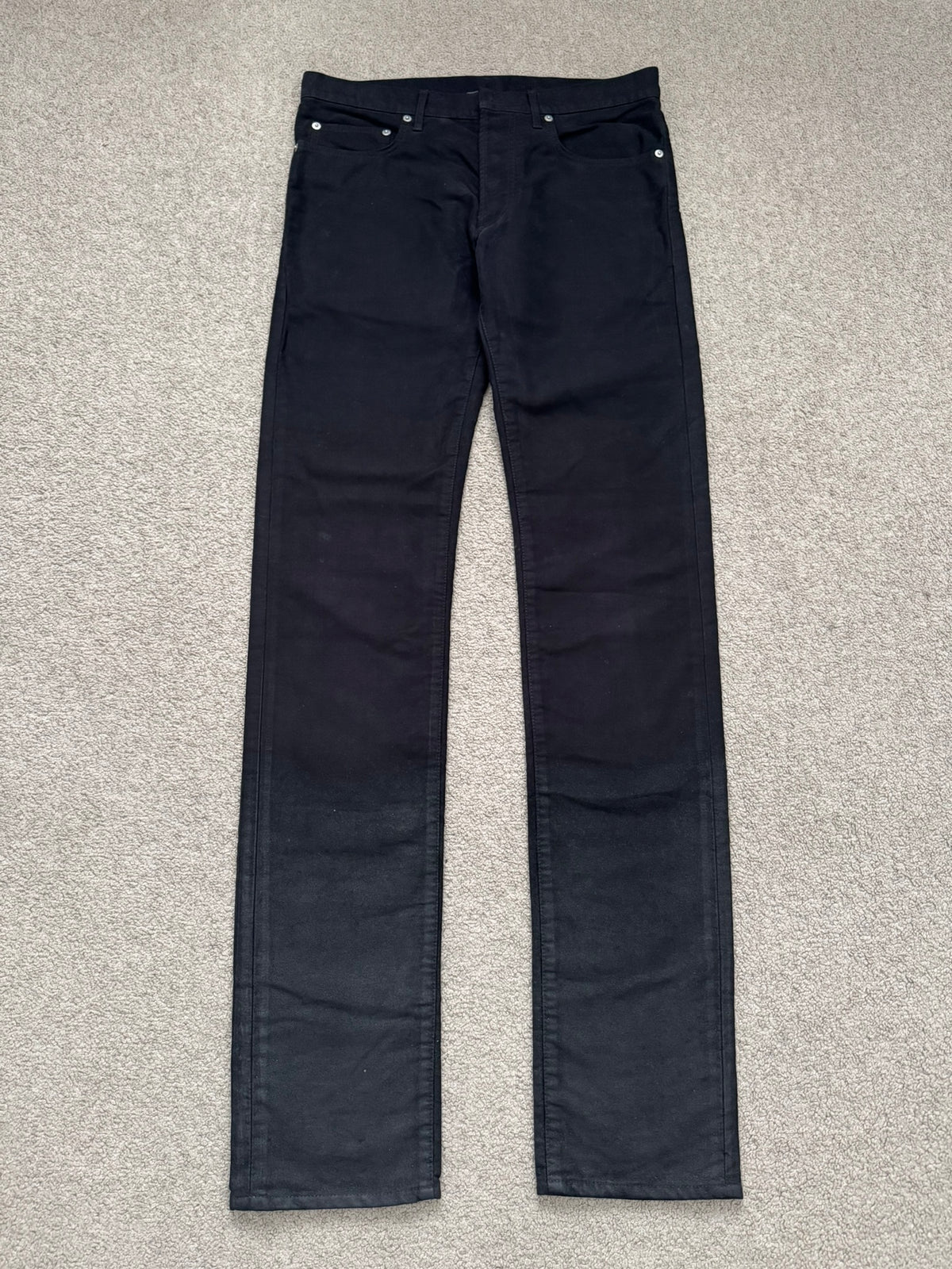 AW07 Dior Homme by Hedi Slimane Black Waxed Moleskin Jeans
