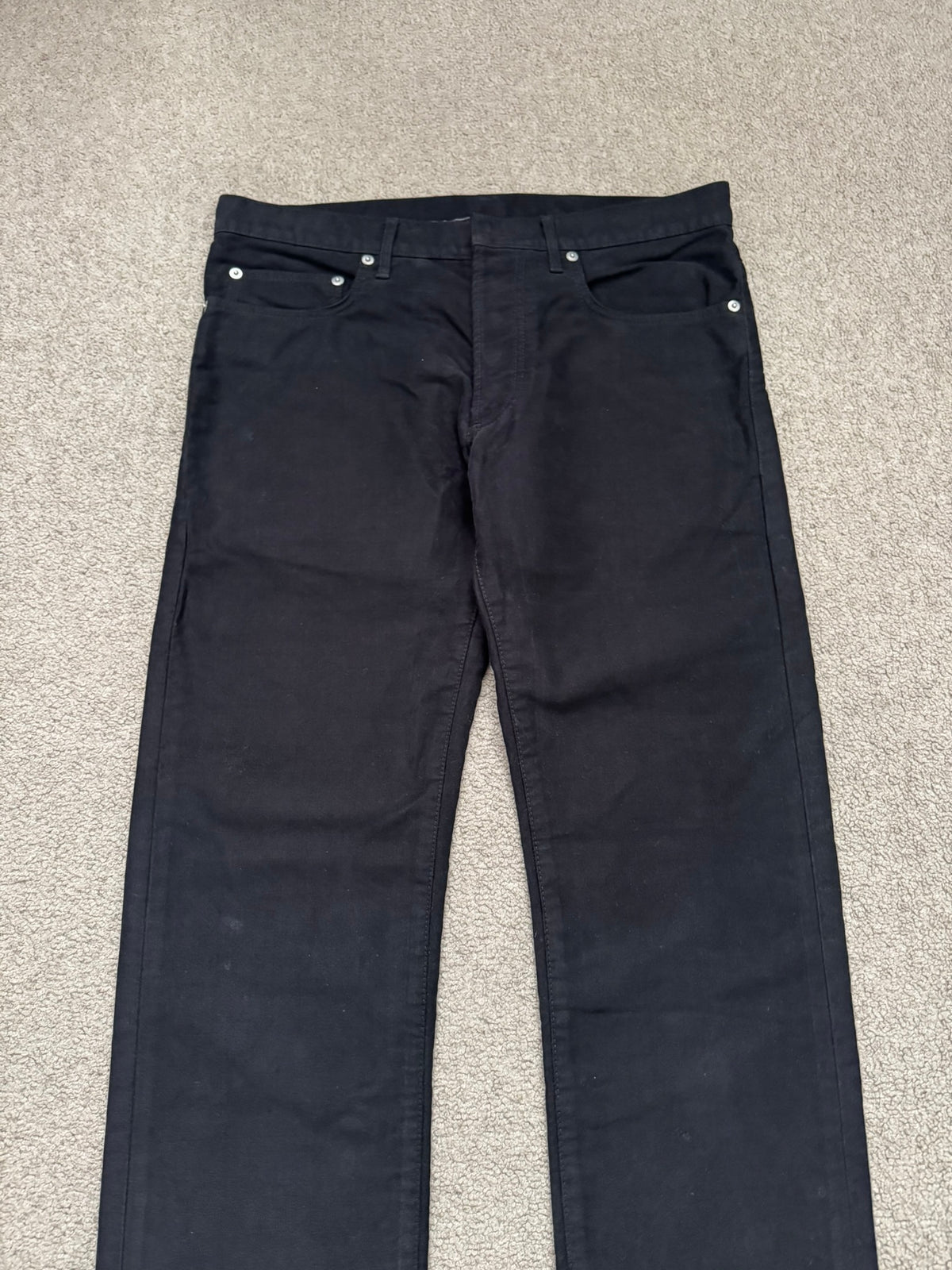 AW07 Dior Homme by Hedi Slimane Black Waxed Moleskin Jeans