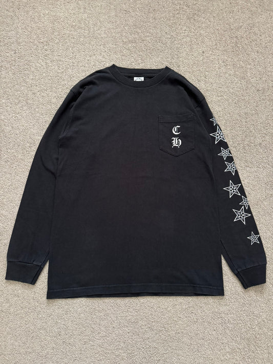 Vintage Chrome Hearts Horseshoe & Stars Long Sleeve T Shirt