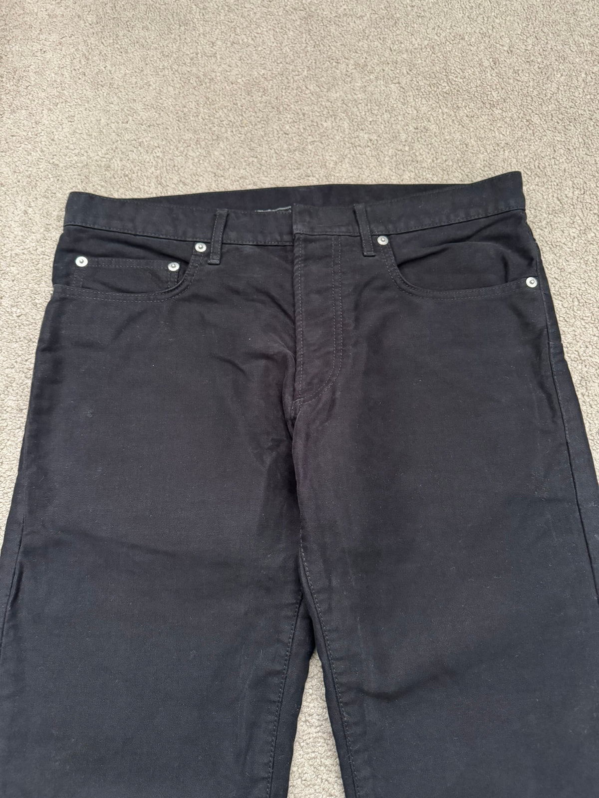 AW07 Dior Homme by Hedi Slimane Black Waxed Moleskin Jeans