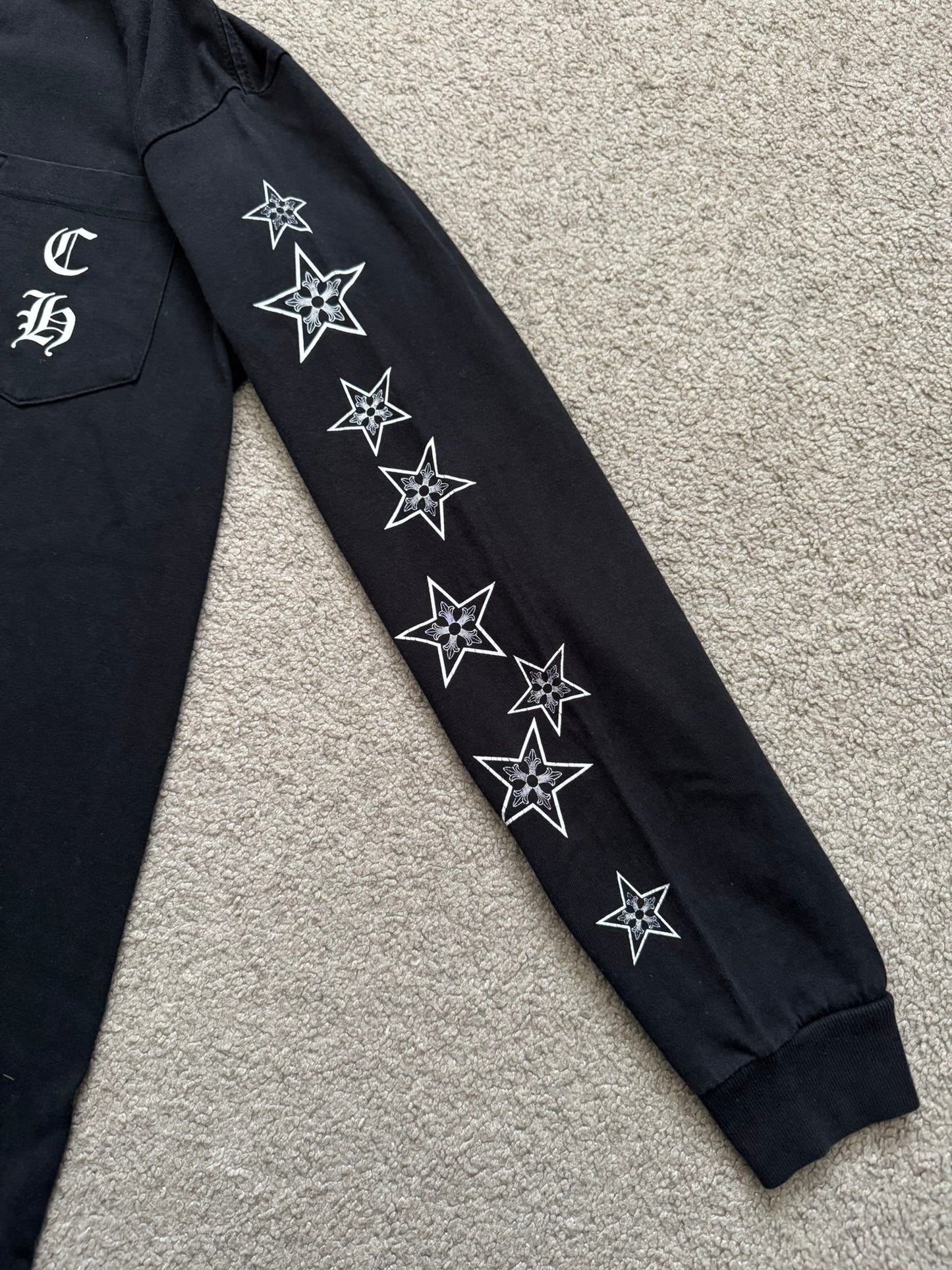 Vintage Chrome Hearts Horseshoe & Stars Long Sleeve T Shirt