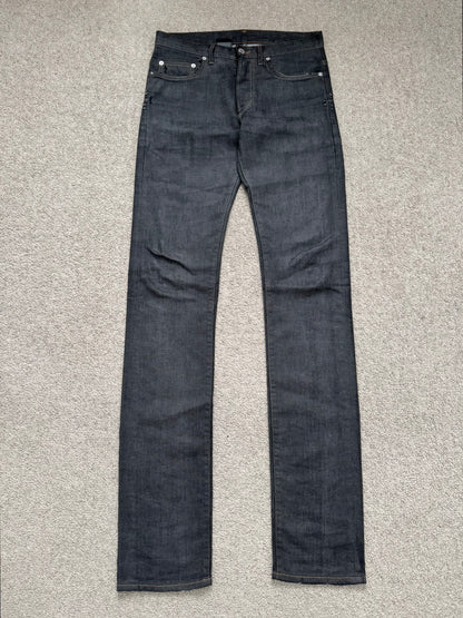 AW08 Dior Homme by Kris Van Assche Waxed Black Raw Denim Jeans