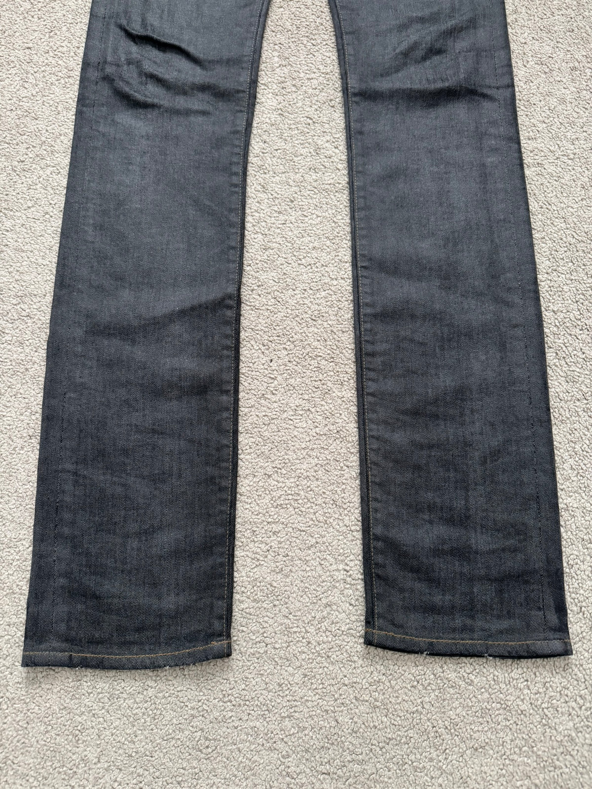 AW08 Dior Homme by Kris Van Assche Waxed Black Raw Denim Jeans