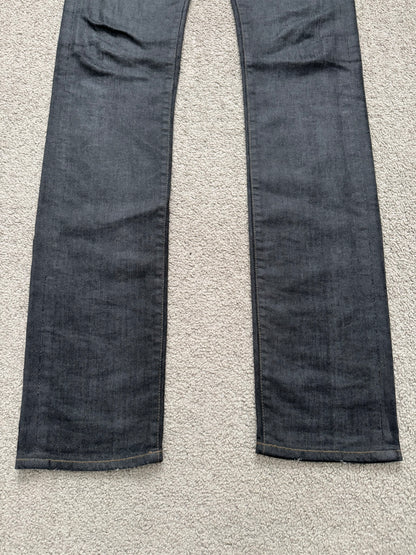 AW08 Dior Homme by Kris Van Assche Waxed Black Raw Denim Jeans