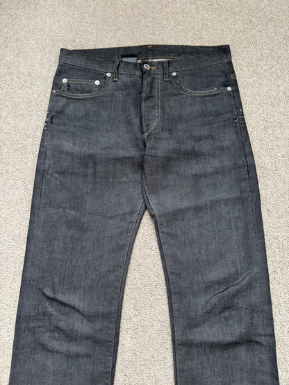 AW08 Dior Homme by Kris Van Assche Waxed Black Raw Denim Jeans