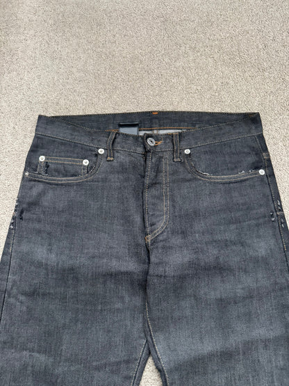 AW08 Dior Homme by Kris Van Assche Waxed Black Raw Denim Jeans