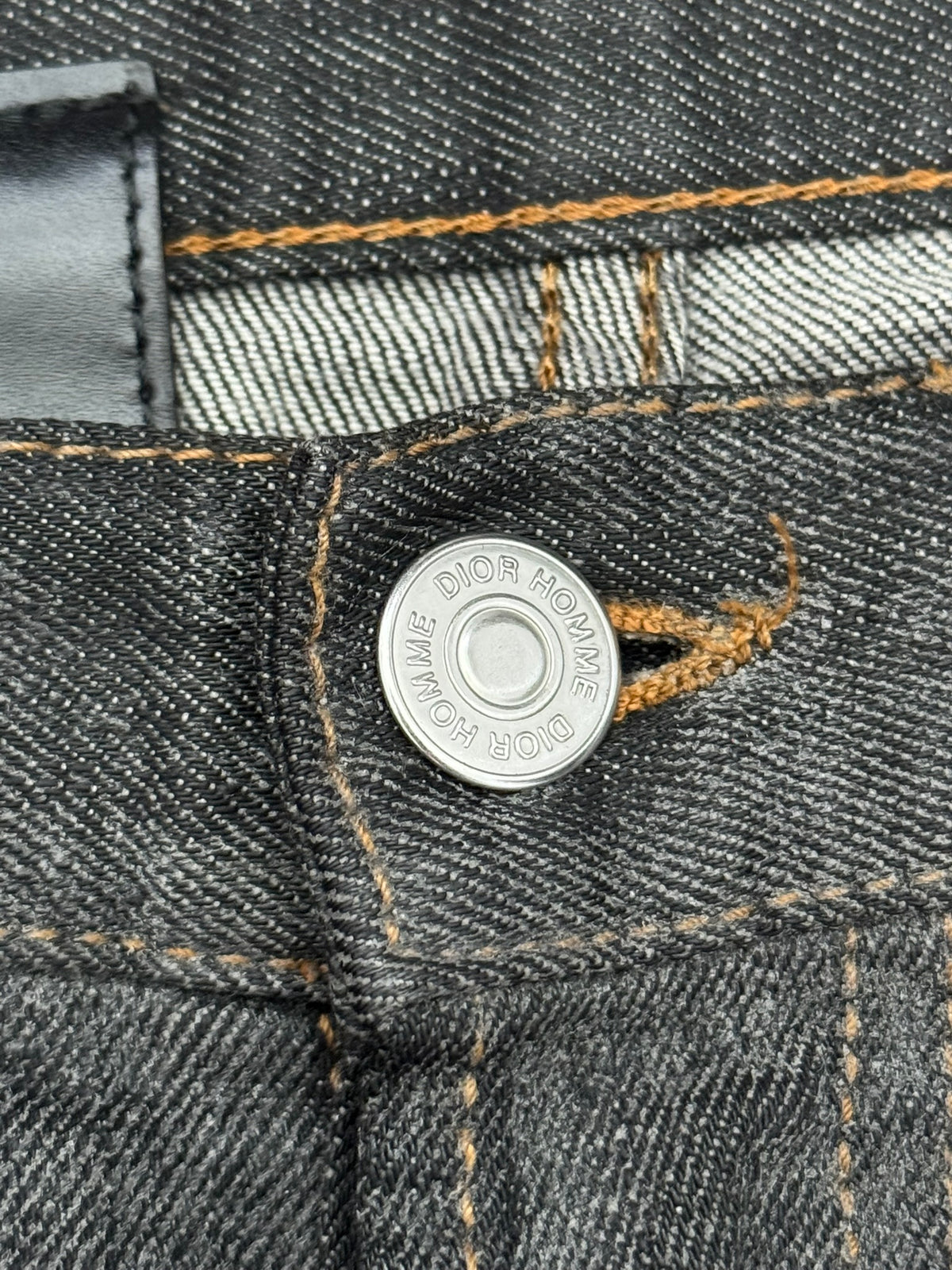 AW08 Dior Homme by Kris Van Assche Waxed Black Raw Denim Jeans