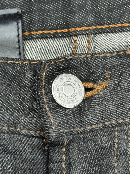 AW08 Dior Homme by Kris Van Assche Waxed Black Raw Denim Jeans