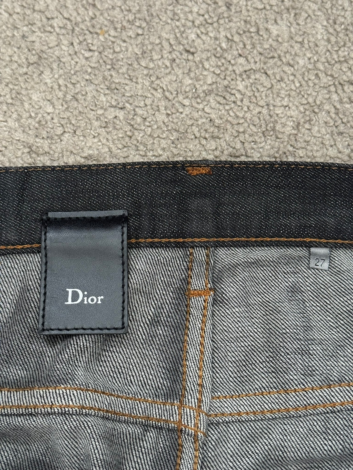 AW08 Dior Homme by Kris Van Assche Waxed Black Raw Denim Jeans