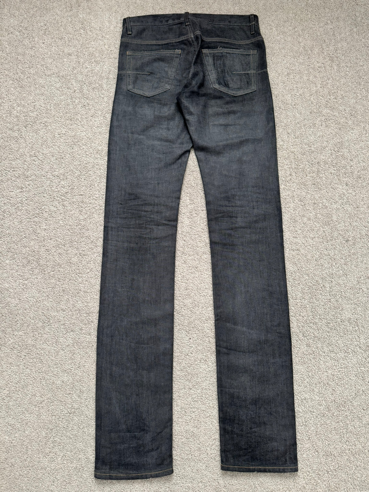 AW08 Dior Homme by Kris Van Assche Waxed Black Raw Denim Jeans