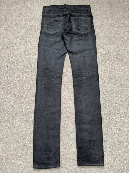 AW08 Dior Homme by Kris Van Assche Waxed Black Raw Denim Jeans