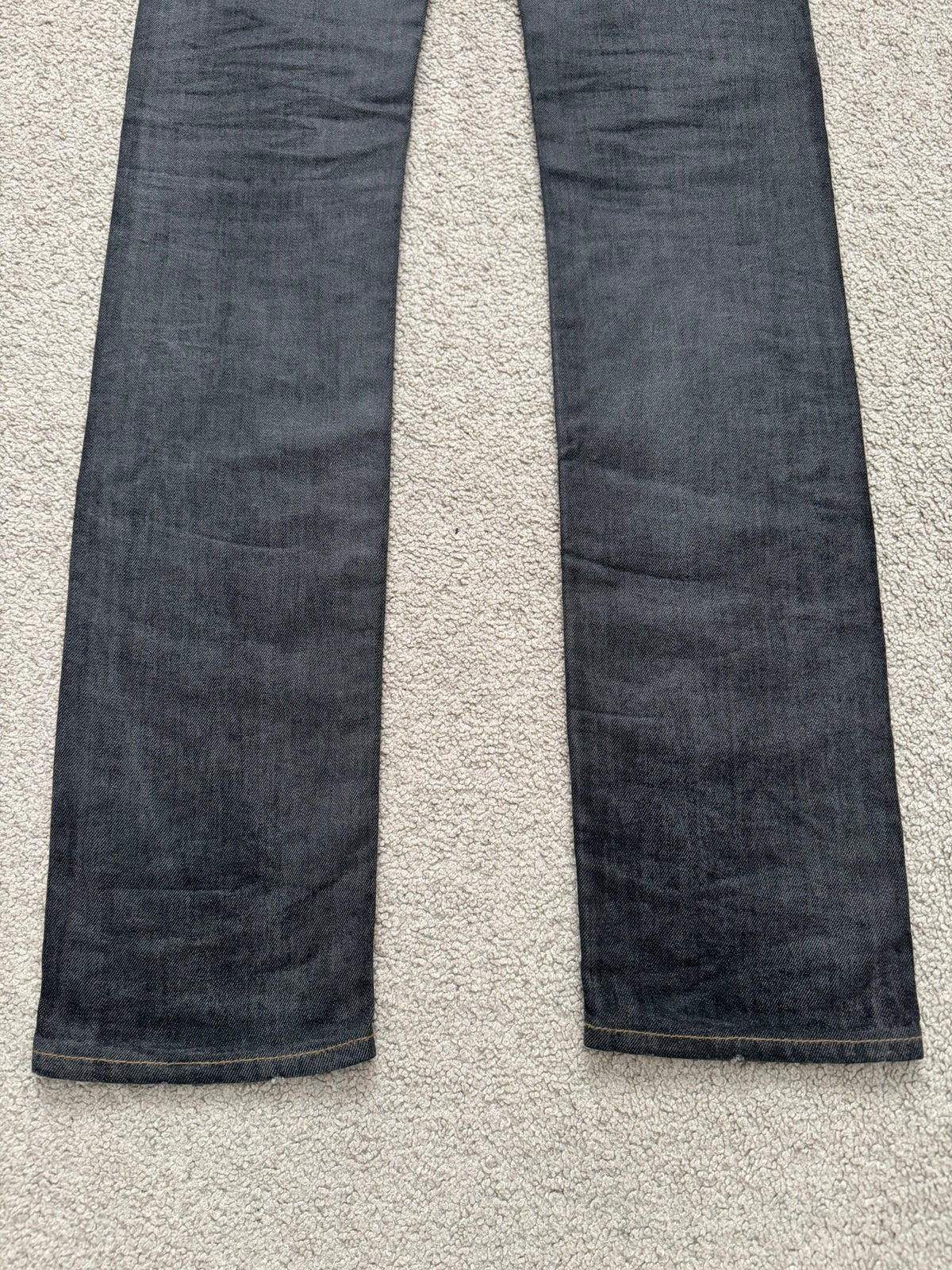 AW08 Dior Homme by Kris Van Assche Waxed Black Raw Denim Jeans