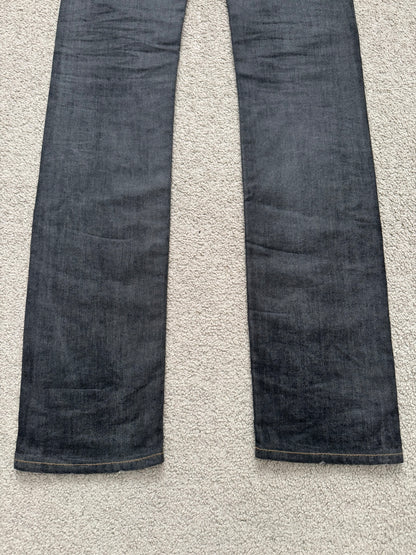 AW08 Dior Homme by Kris Van Assche Waxed Black Raw Denim Jeans
