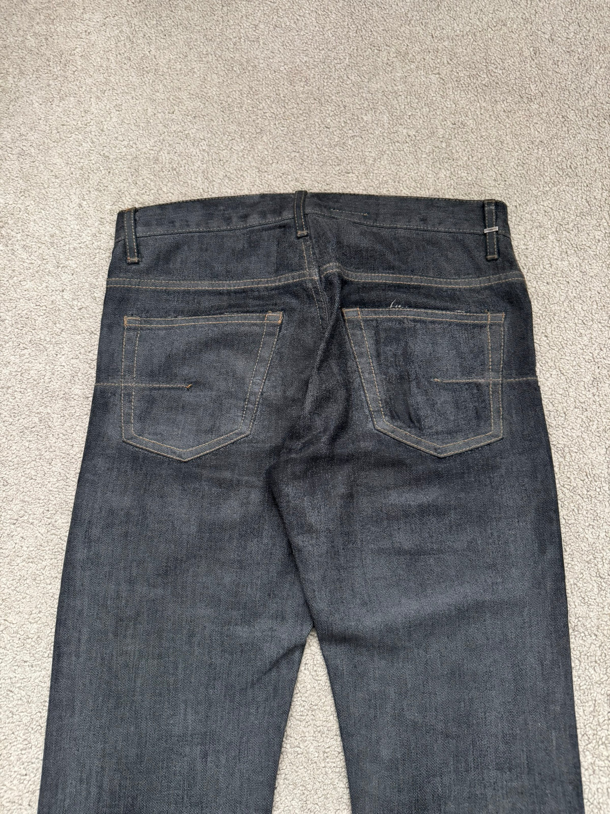 AW08 Dior Homme by Kris Van Assche Waxed Black Raw Denim Jeans