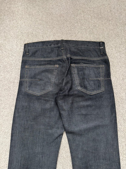 AW08 Dior Homme by Kris Van Assche Waxed Black Raw Denim Jeans