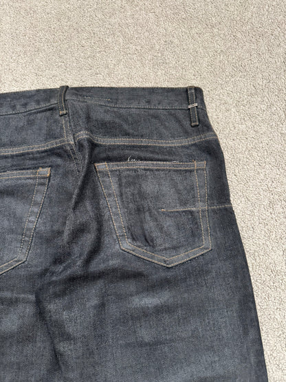 AW08 Dior Homme by Kris Van Assche Waxed Black Raw Denim Jeans