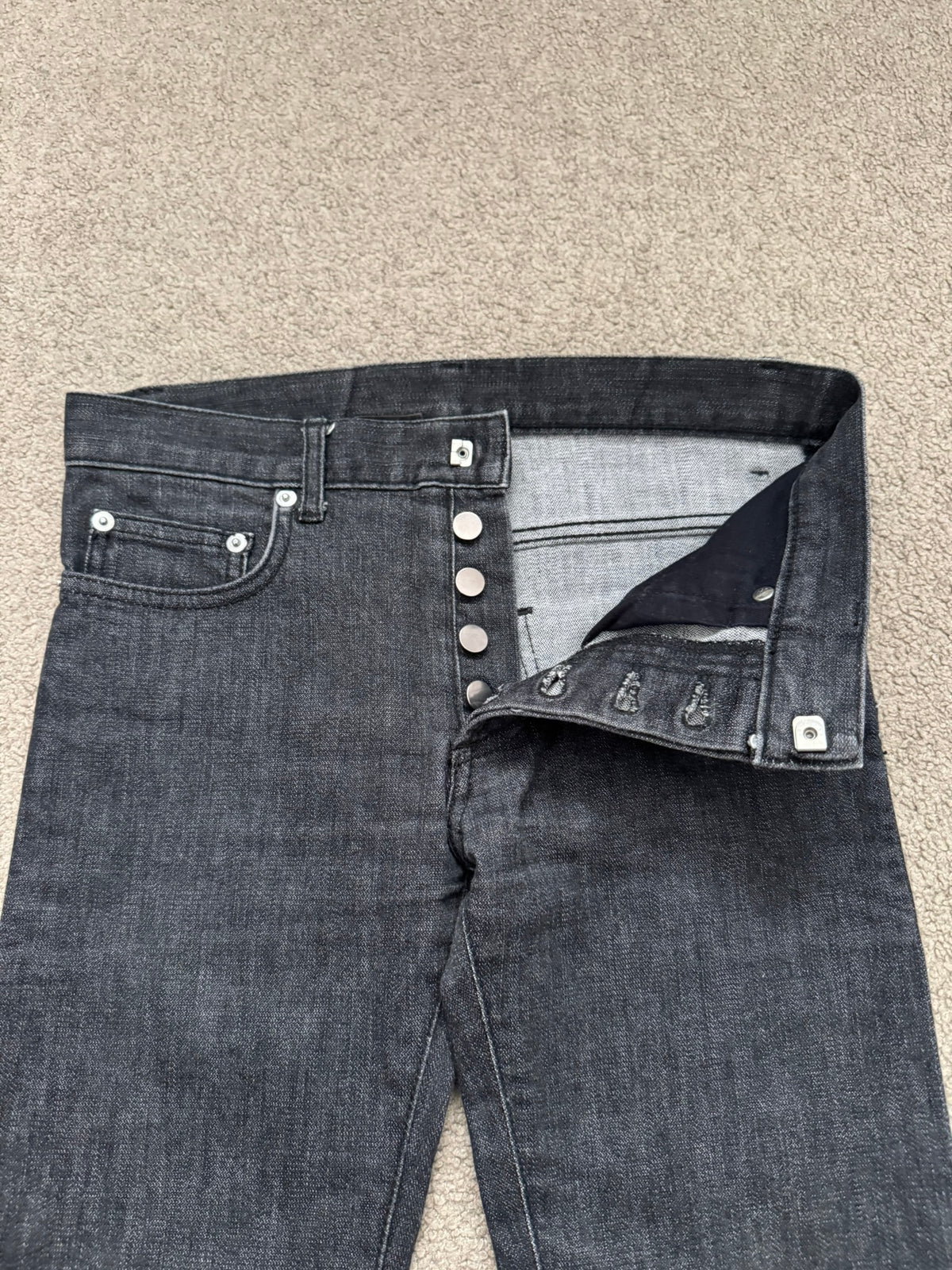 AW06 Dior Homme by Hedi Slimane MIJ Black Glitter Denim Jeans