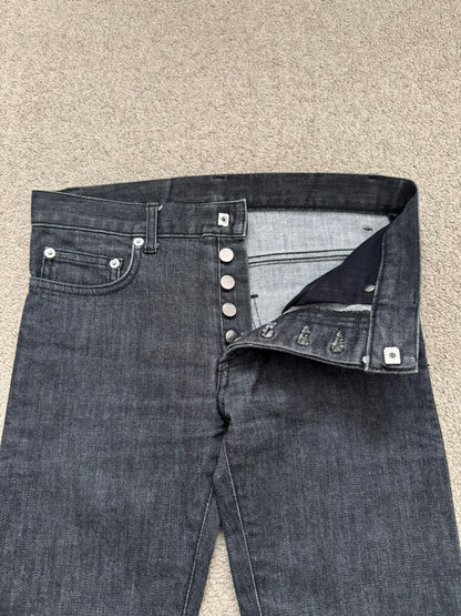 AW06 Dior Homme by Hedi Slimane MIJ Black Glitter Denim Jeans