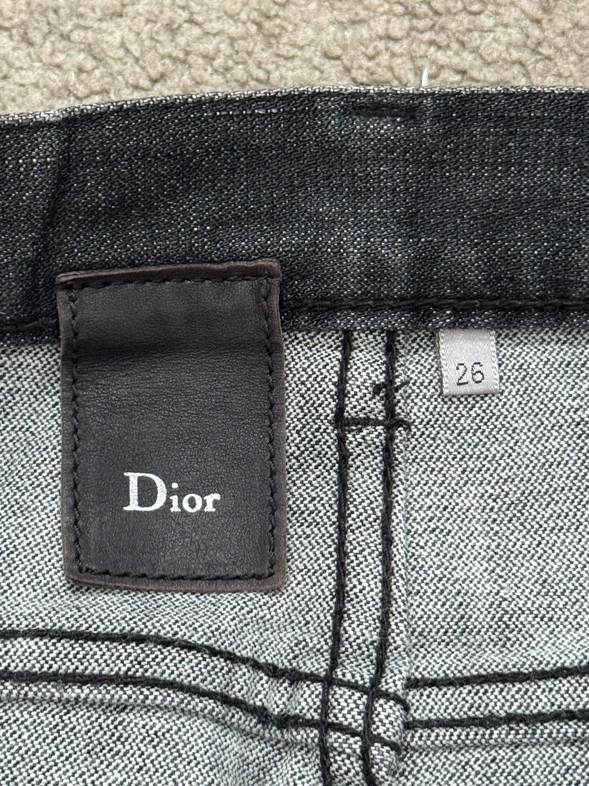 AW06 Dior Homme by Hedi Slimane MIJ Black Glitter Denim Jeans