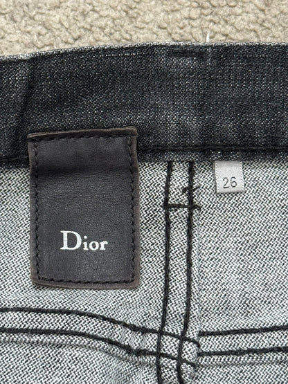 AW06 Dior Homme by Hedi Slimane MIJ Black Glitter Denim Jeans