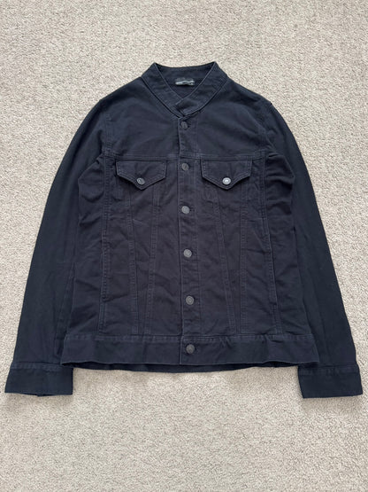 SS15 Lad Musician Collarless Black Cotton Trucker Jacket