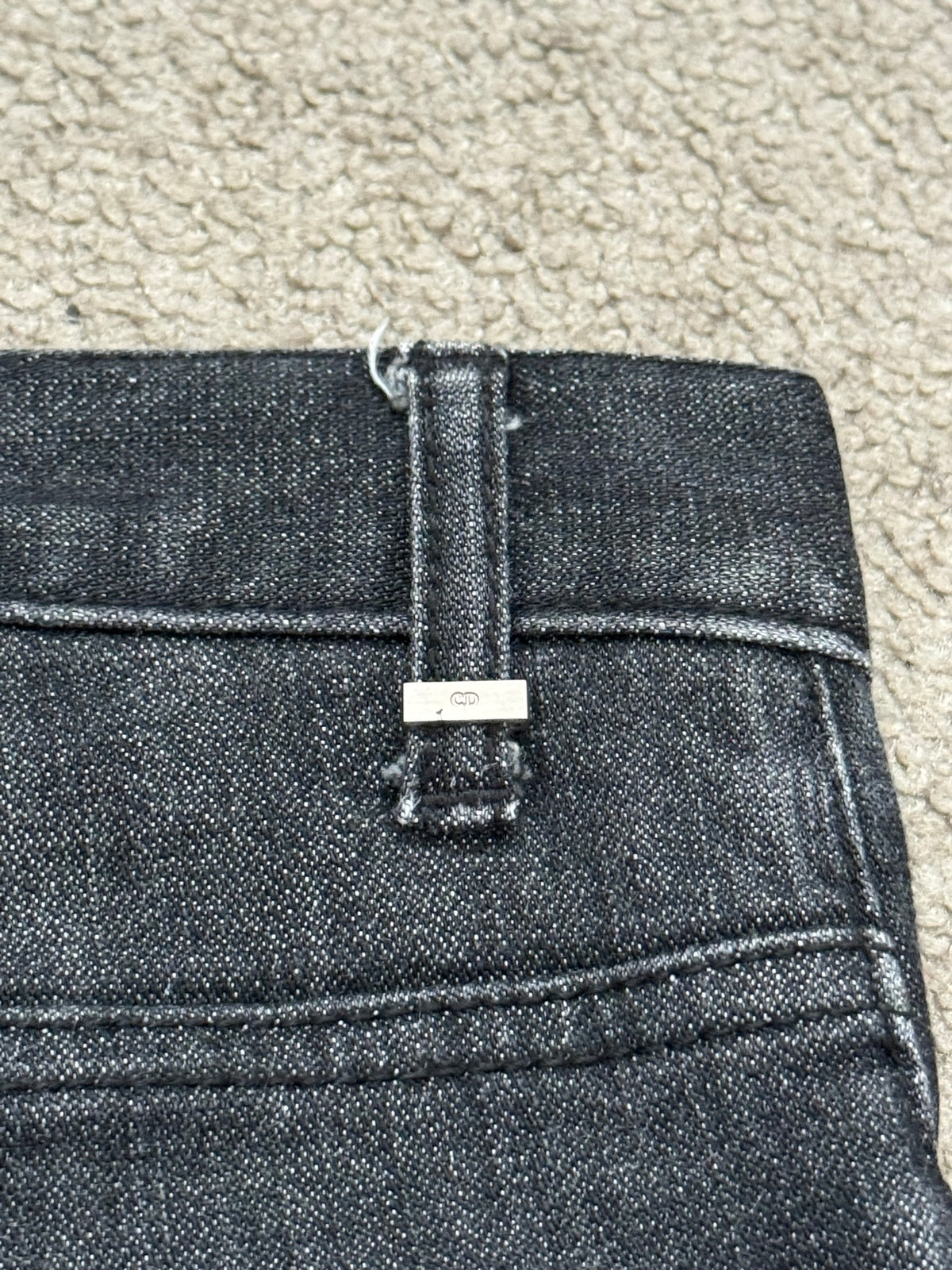 AW06 Dior Homme by Hedi Slimane MIJ Black Glitter Denim Jeans