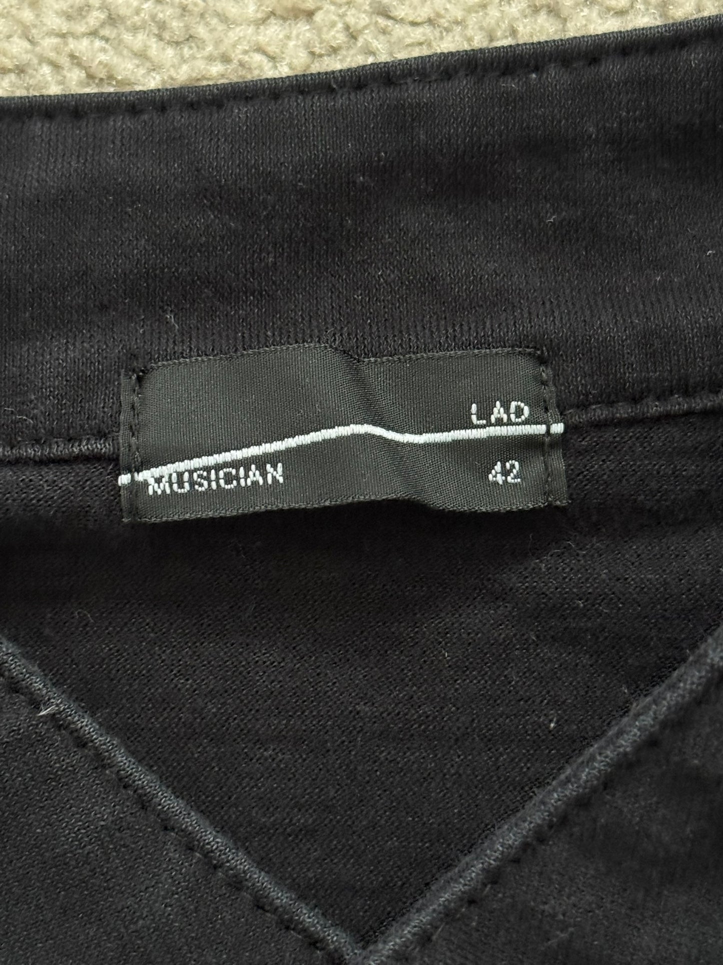 SS15 Lad Musician Collarless Black Cotton Trucker Jacket